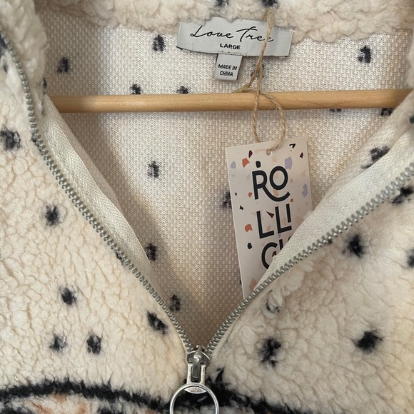 Patterned Sherpa Quarter Zip NEW WITH TAGS - Picture 7 of 7